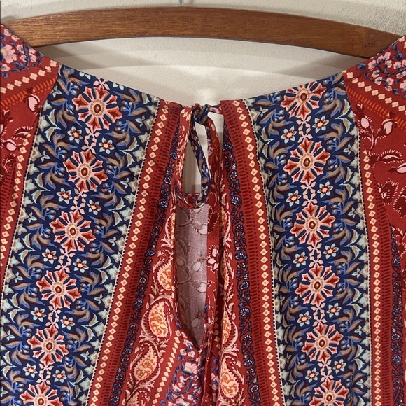 J JILL Paisley Floral Print Bateau Neck 3/4 Sleeve Boho Blouse Size Large - Picture 6 of 13